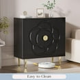 thumbnail image 5 of Modern Cabinet with Decorative Flower Pattern Doors - Accent Sideboard Buffet for Hallway, Living Room, Kitchen - Black, 5 of 7