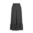 thumbnail image 4 of XFLWAM Flowy Cotton Linen Palazzo Pants for Women Elastic High Waisted Wide Leg Flowy Ruffle Loose Fit Solid Color Causal Dressy Lounge Trousers, 4 of 5