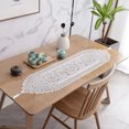thumbnail image 1 of DEELLEEO Rectangular Lace Table Runner White Cotton Table Dresser for Dining Coffee Tea End Tables Doilies Cover Home Wedding Party Decor, 1 of 7