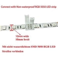 thumbnail image 2 of RGB 5050 LED Strip Connector 4 Pin Quick Connectors for 10mm Wide SMD 5050 RGB Waterproof and Non-Waterproof RGB LED Strip, Free Soldering (10pcs) [Energy Class A++], 2 of 5