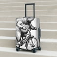 thumbnail image 6 of Naloa Capybara Riding Bicycle Elastic Suitcase Protector, Travel Suitcase Protector Cover Fits 18-32in Suitcase(No luggage included)-Large, 6 of 7