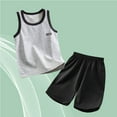 thumbnail image 2 of Atogsazn Children's Boys Clothes Set Kids Jogger Athletic Tank Tio Shorts 2-Piece Outfit Summer Fashion Gray 10-11 Years, 2 of 4