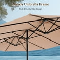 thumbnail image 3 of Summit Living 15 ft Large Patio Umbrella with Base (Included) Double-Sided Rectangular Outdoor Deck Umbrella for Outside - Beige, 3 of 11
