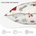 thumbnail image 5 of Velvet Decorative Throw Pillow Covers Set of 2, Soft Square Cushion Cover with Invisible Zipper Christmas Xmas Tree Snow Printing, 20"x20", 5 of 7