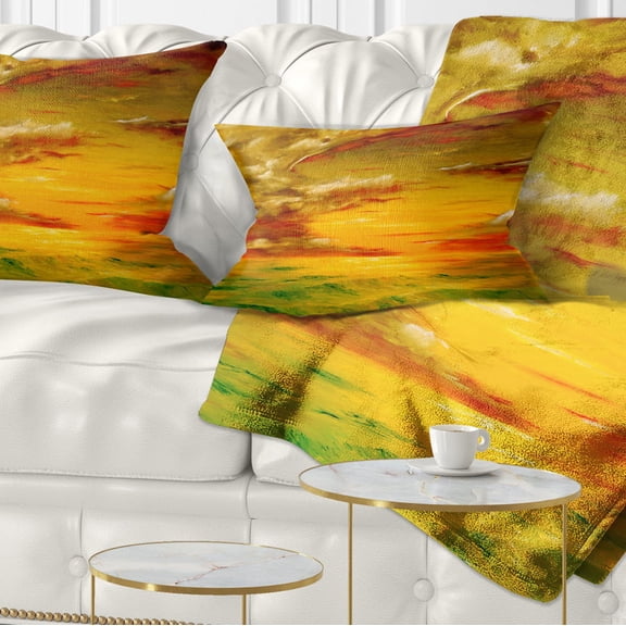Designart Santa Rosa California - Landscape Painting Throw Pillow - 12x20