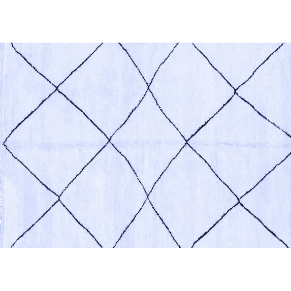 Ahgly Company Machine Washable Indoor Rectangle Oriental Blue Modern Area Rugs, 7' x 10'