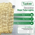 thumbnail image 2 of Tupkee LED Rope Light Warm-White - 24 Feet 7.3 m, for Indoor and Outdoor use - 10MM Diameter - 144 LED Long Life Bulbs Decorative Rope Tube Lights - Pack of 2, 2 of 7