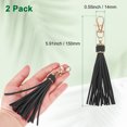 thumbnail image 3 of Uxcell 2-Pack Borlas de Cuero PU de 5.9 Pulgadas Pequeñas para Llaveros Negras con Anillos para Manualidades de Bricolaje, 3 of 7