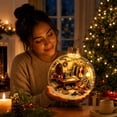 thumbnail image 7 of Qwtwty Glowing Christmas Decorations Mini Story Ornament, Light-Up Holiday Scene Christmas Tree Hanging Decoration with Warm LED Light, 7 of 7