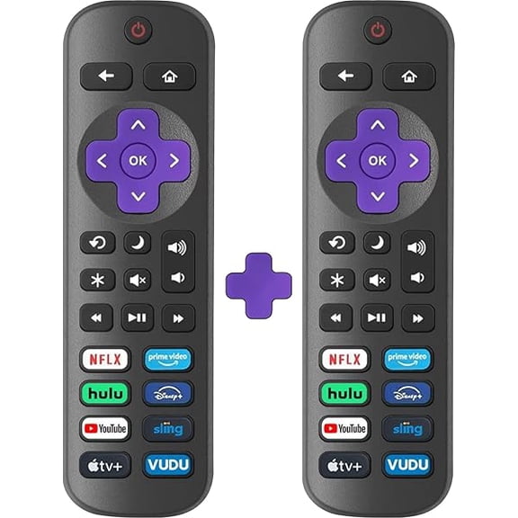2 Pack Replacement Remote Control Only for Roku TV, Compatible for TCL Roku/Hisense Roku/Onn Roku/Sharp Roku/Philips Roku/Element Roku/Westinghouse Roku TVs (Not for Roku Stick, Box or Speaker)