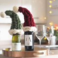 thumbnail image 1 of Gorro navideño de lana islandesa extra grueso, gorro navideño con forma de botella de vino, tejido a mano., 1 of 3