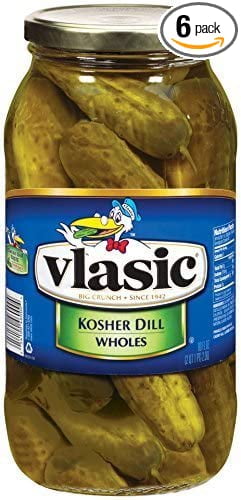 Vlasic Kosher Dill Whole Pickles Keto Friendly 6 80 Fl Oz Jars
