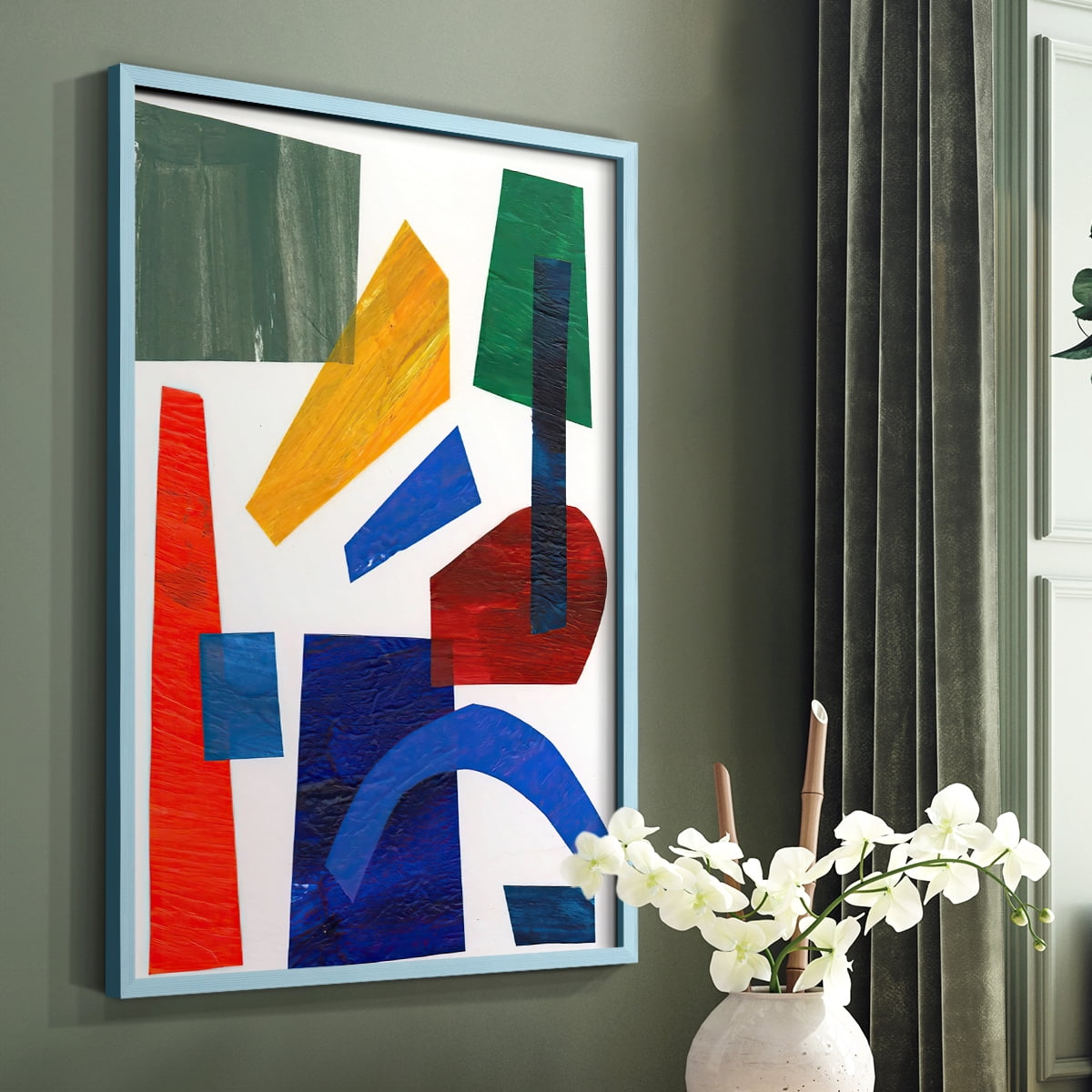 Colorful Shapes I in Paper Solid Wood 8 x 10 Framed Print