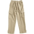 thumbnail image 4 of Pro Club Men's Heavyweight Fleece Cargo Sweatpant, Khaki, 4X-Large, 4 of 5