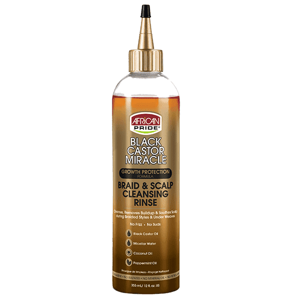 African Pride Black Castor Miracle Rinçage Nettoyant pour Tresse et Cuir Chevelu - 12oz