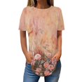 thumbnail image 2 of Womens Tops Short Sleeve Womens Tops 2025 Spring Neck Casual Print Tunic T Shirts Womens Tops Shirts for Women, 2 of 4