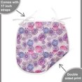 thumbnail image 4 of Purple Dining Chair Pad, Watercolor Style Floral Fireworks Blooming Flowers Abstract Spiral Doodle Spots Art, Water Resistant Pillow with Straps for Seats, 12 Pieces Set, Blue Pink, by Ambesonne, 4 of 5