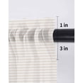 thumbnail image 6 of Farmhouse Beige White Striped Curtains 45 Inch Length, Sheer Curtains for Bedroom Living Room Window Modern Stripes Rod Pocket Voile Drapes Kitchen Curtains Small Half Window 52"x45" 2 Panels, 6 of 6