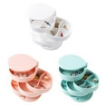 thumbnail image 2 of Jewelry Organizer  Small Jewelry Storage Box Earring Holder for Women  4-Layer Rotating Travel Jewelry Tray Case with Lid for Bracelets Rings Bracelets, 2 of 6