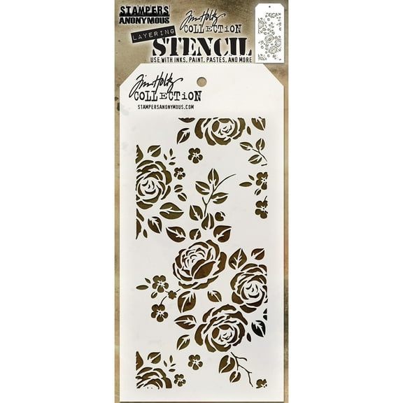 Tim Holtz Layered Stencil 4.125"X8.5"-Roses