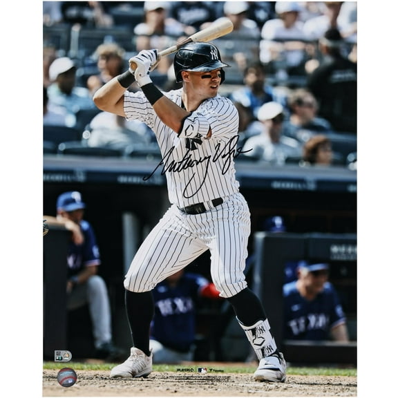 Anthony Volpe New York Yankees Autographed 16" x 20" Pinstripe Jersey Batting Stance Photograph - Fanatics Authentic Certified