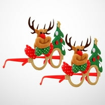 ELAYARD 2Pcs Party Sunglasses Christmas Glasses Fun Deer Frame Lightweight Comfortable