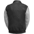 thumbnail image 2 of First Mfg Co - Moto Bomber - Mens Motorcycle Biker Jacket - Leather (US, Alpha, 5X-Large, Regular, Regular, Black White), 2 of 5