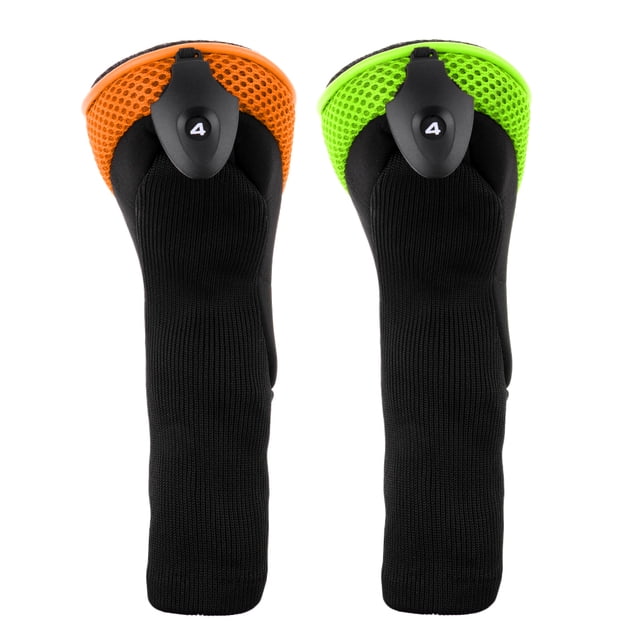 Juego de 2 capuchas para cabezas de palos de golf Cola Naranja Long Neck NO. Día 3 4
