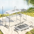 thumbnail image 3 of Outsunny Fish Cleaning Table Folding with Sink, White, 3 of 10