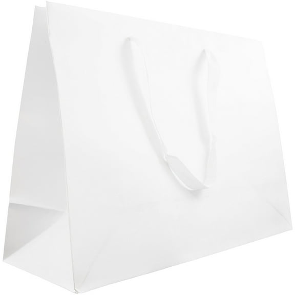 JAM Paper's White Kraft Recycled X-Large Matte Heavy Duty Gift Bags, 16 x 12 x 6 Inches