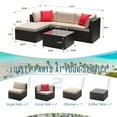 thumbnail image 3 of LACOO 5 Pieces Patio Sectional Set PE Rattan Outdoor All-Weather Wicker Conversation Set with Table, Beige, 3 of 8