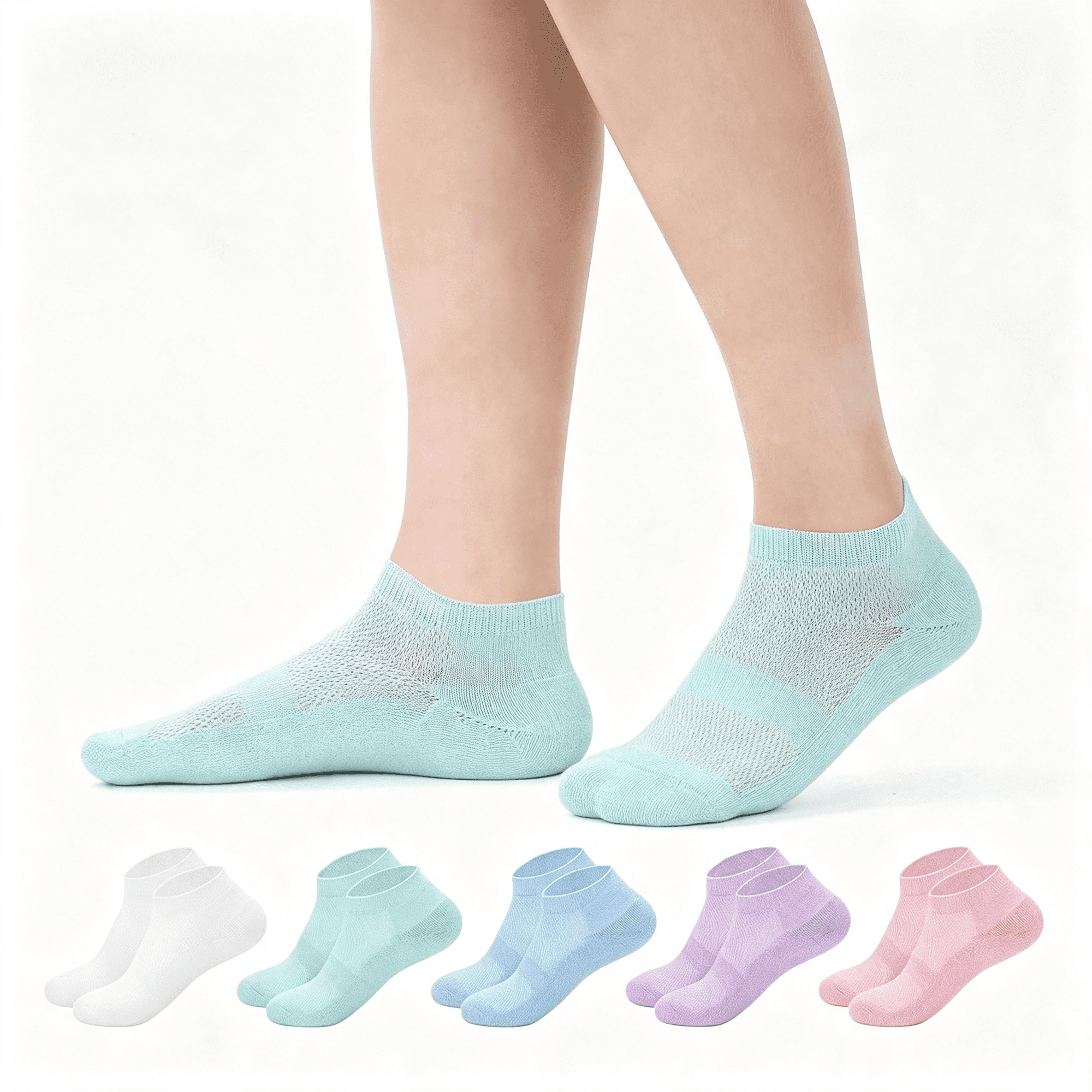 TELOLY Diabetic Bamboo Socks for Men and Women,5 Pairs Non-Binding Low Cut Diabetic Socks,Loose Socks Size 7-9 9-11 Neuropathy Socks