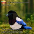 thumbnail image 4 of PuffPurrs Lifelike Black Magpie Plush Toy, Realistic Long Graduated Tail Stuffed Animal, Cute Platysmurus Leucopterus Toy Keychain Gift, 15 Cm/6 In, 4 of 6