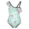 thumbnail image 5 of Kuromi And My Melody Girls One Piece Swimsuits Hawaiian Ruffle Swimwear Beach Bathing Suit Outfits, 5 of 7