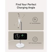Anker MagSafe Compatible MagGo Charger Stand, 2-in-1 Wireless Charging Station, Qi2 Certified 15W Max Charging, Compatible for iPhone 17/16/15/14/13/12, AirPods Pro (White, with 40W Adapter)