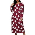 thumbnail image 2 of SELONE Nightgowns Long Sleeve for Women Plus Size Crew Neck Maxi Sleep Shirt Ghost Bats Nighties Halloween Dress, 2 of 8