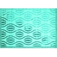 thumbnail image 1 of Ahgly Company Machine Washable Indoor Rectangle Solid Turquoise Blue Modern Area Rugs, 5' x 7', 1 of 4
