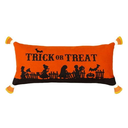 Trick or Treat Candy Corn Halloween Pillow
