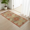 thumbnail image 3 of Red Blue Boho Kitchen Runner Rug 2'x4', Ehtnic Abstract Art Modern Geometric Washable Rug with Tassels, Non Slip Woven Cotton Bathroom Rugs Hallway Carpet for Foyer Bedroom Entry Back Door Decor, 3 of 9
