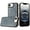 Black, variant on For iPhone 17E / 16E / SE4 Crystal Glass Diamond with Metallic Buttons and Edges Hybrid Case - Red