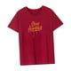 thumbnail image 5 of Camiseta para mujer, camiseta de verano con cuello redondo para mochileros, viajes, desplazamientos, regalo para mujer Rojo, 5 of 7