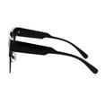 thumbnail image 3 of Womens Thick Brow Half Horn Rim Cat Eye Sunglasses Black Solid Black, 3 of 4