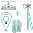 thumbnail image 4 of Elsa princess accessories gloves wand crown jewelry set Elsa wig necklace braid for Princess dress clothing cosplay dress up A01, 4 of 28