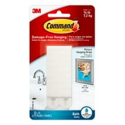Command Bath Picture Hanging Strips, Large, White, 4 Water Resistant Pairs