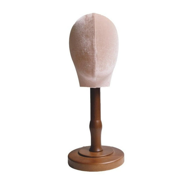 Cabeza de maniquí de terciopelo, soporte para peluca, cabezal de exhibición para tocados, peinado, pelucas, gorras, 43 cm