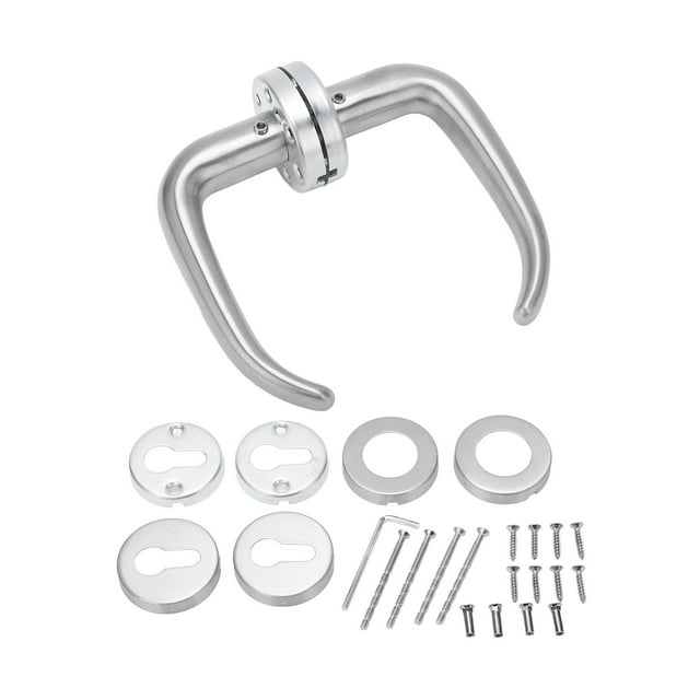 Poignée de Porte en Acier Inoxydable Satin Nickel Poli en Forme de Corne de Bœuf pour Chambre d'Amis
