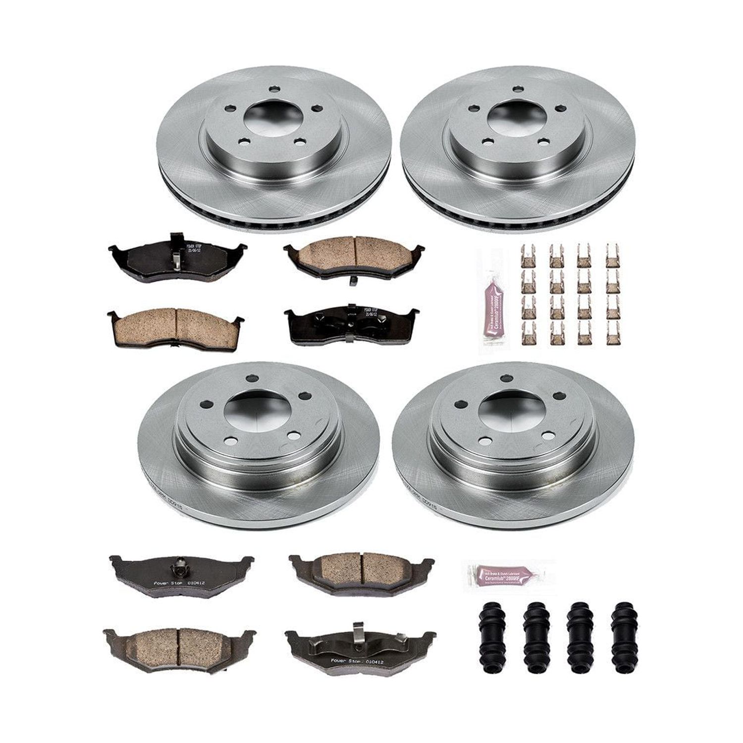 Power Stop Front and Rear Stock Replacement Brake Pad and Rotor Kit KOE6177
