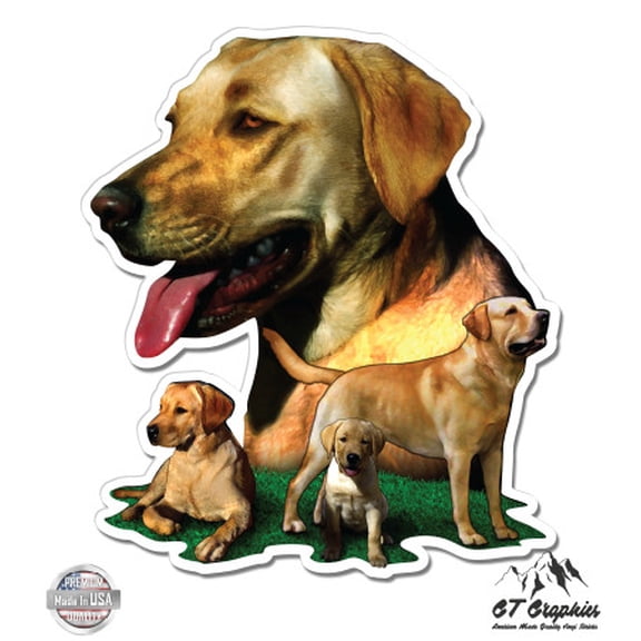 Labs Yellow Labs Pet Owner - 5" Vinyl Sticker - For Car Laptop I-Pad - Waterproof Decal