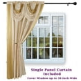 thumbnail image 2 of Venice Collection Elena Luxury Jacquard Curtain Panel with Attached Waterfall Valance & Scarf, Beige, 54x84 inc, 2 of 6
