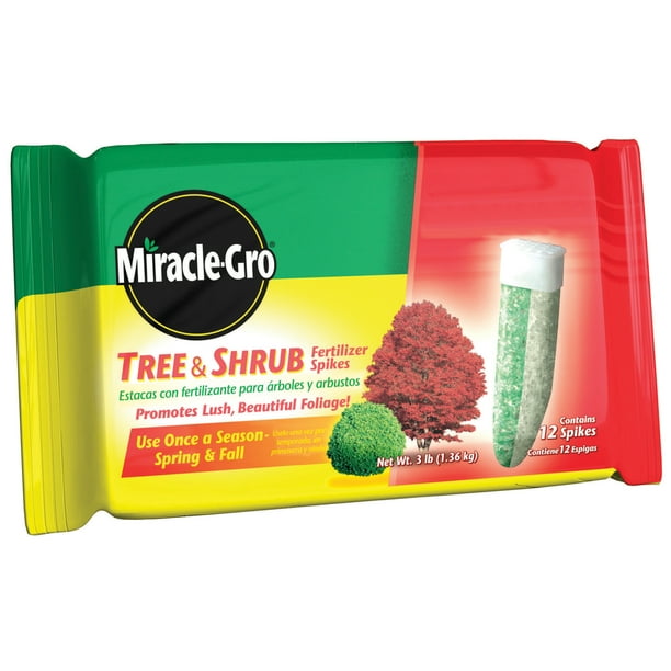 MiracleGro Tree & Shrub Fertilizer Spikes, 3 lbs, 12 Pack Walmart